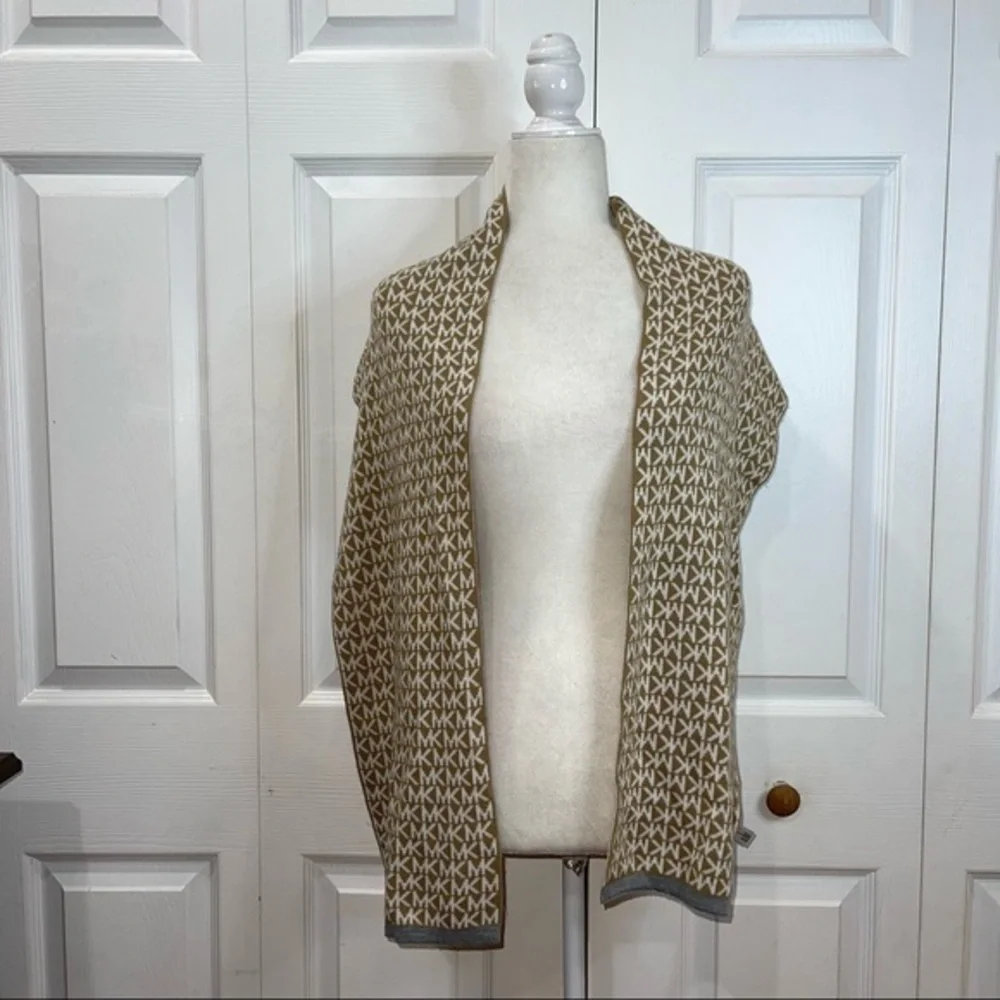 Michael Kors Beige Printed Scarf